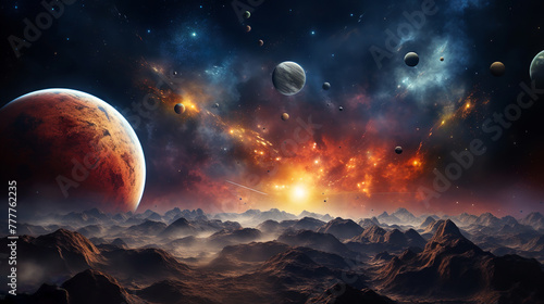 Planets and galaxies, wallpapers. The beauty of deep space. Billions of galaxies in the universe Cosmic art background