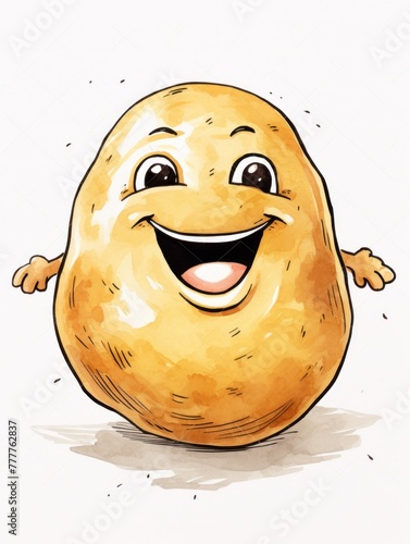 Fresh and fun: Animated potato character, bringing a dose of humor and joy to culinary-inspired graphics.