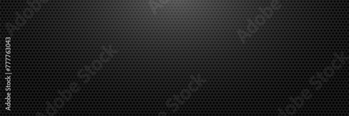 Black metal texture steel background. Perforated sheet metal. vector