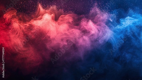 Explosive Patriotism: American Flag Colors on Dark Background for Labor, Independence, and Memorial Day Celebrations photo