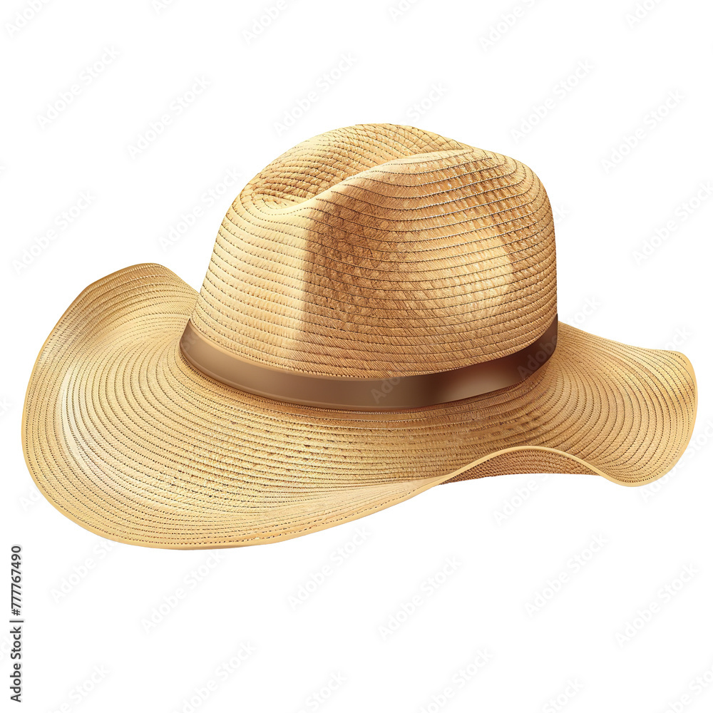 straw hat isolated on white