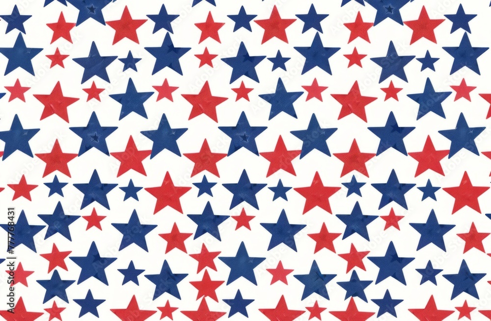 pattern of red, white and blue stars in an grid with the American flag background is plain white Generative AI pattern of red, white and blue stars in an grid with the American flag background is plain white Generative AI