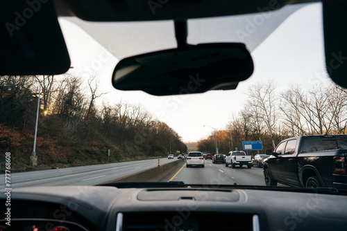 Traffic on a busy interstate in Pennsylvania. 