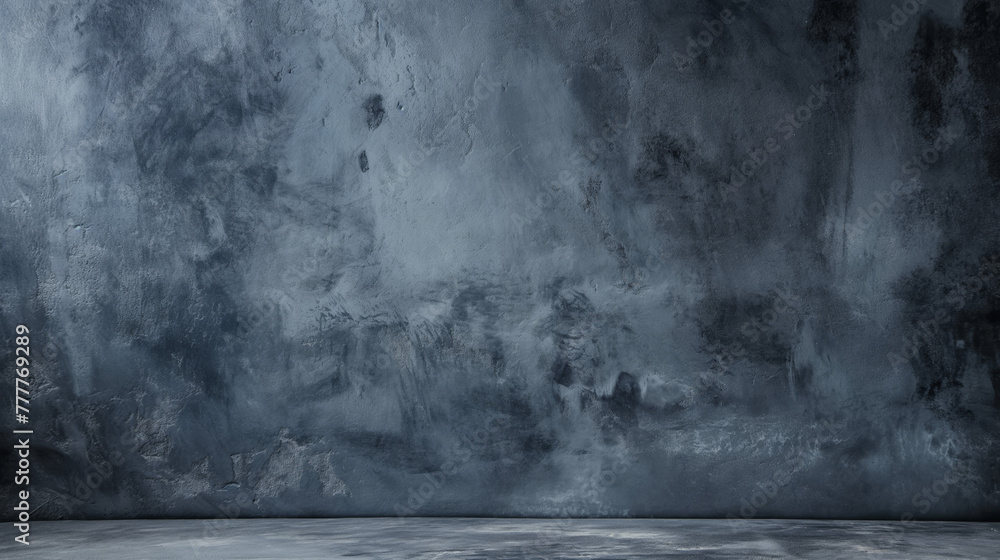 backdrop Concrete Studio Background empty dark grey plaster texture wall floor - obrazy, fototapety, plakaty 