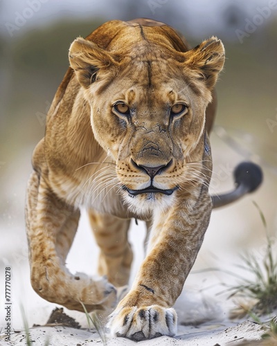  Lioness running © Spyrydon