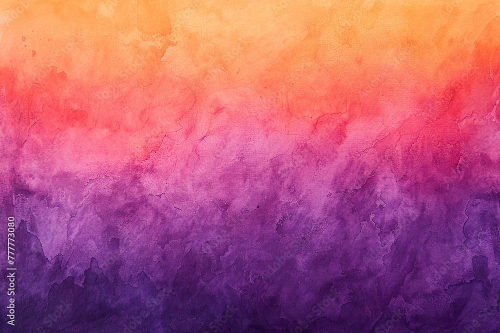 Fototapeta premium Vibrant watercolor gradient background in sunset orange, pink, and deep purple