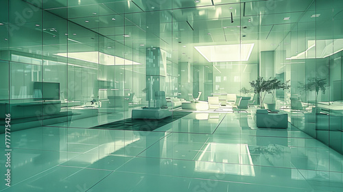 Modern Building Interior with Futuristic Design  Spacious and Bright with Elegant Architectural Details
