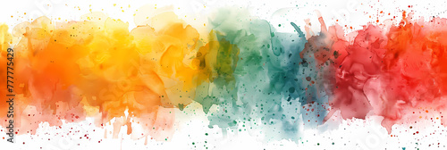 Watercolor smoke banner on white background rainbow colors 3:1 © Stamplovesink