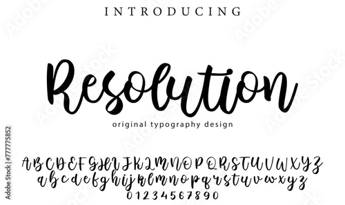 Resolution Font Stylish brush painted an uppercase vector letters, alphabet, typeface