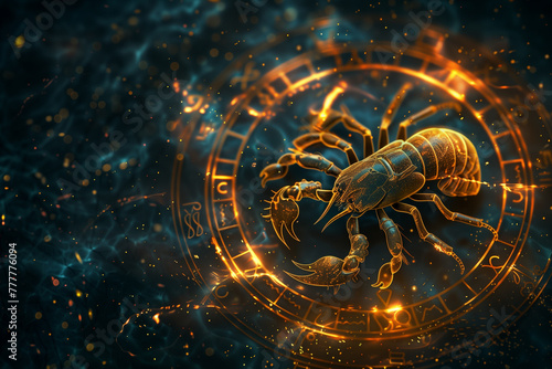 Scorpio Zodiac Sign With Scorpion