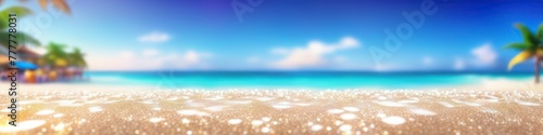 Abstract midsummer blurred illustration bright sea tropical sunrise. Background for banner, poster, website header, space for text.	