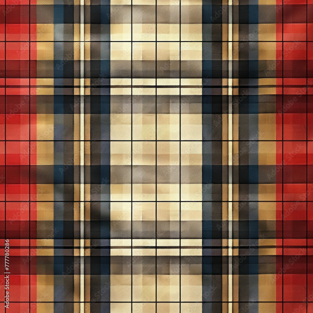 Classic Tartan Plaid Pattern with Rich Red, Deep Blue and Gold Tones Classic Tartan Plaid Pattern with Rich Red, Deep Blue and Gold Tones