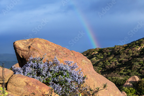 Rainbow with sandstone and ...