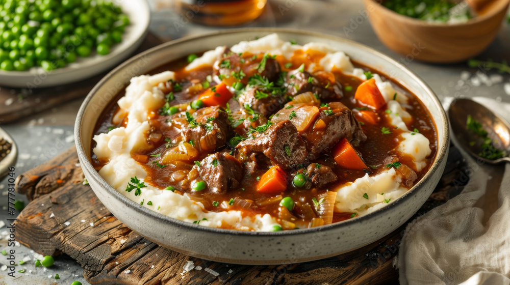 Traditional irish stew with mashed potatoes Traditional irish stew with mashed potatoes