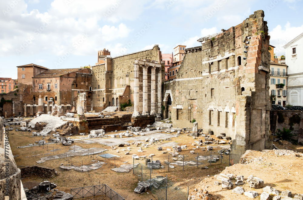 Panoramic Sights of The Forum of Nerva ( Foro di Nerva) in Rome, Lazio Province, Italy.