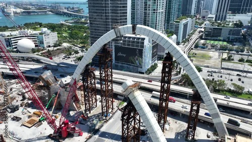 Miami Signature bridge construction 4K video