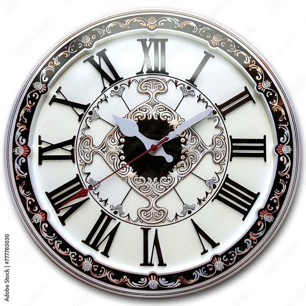 Fototapeta premium clock face, clean bright and plain, with arabic number generative ai images