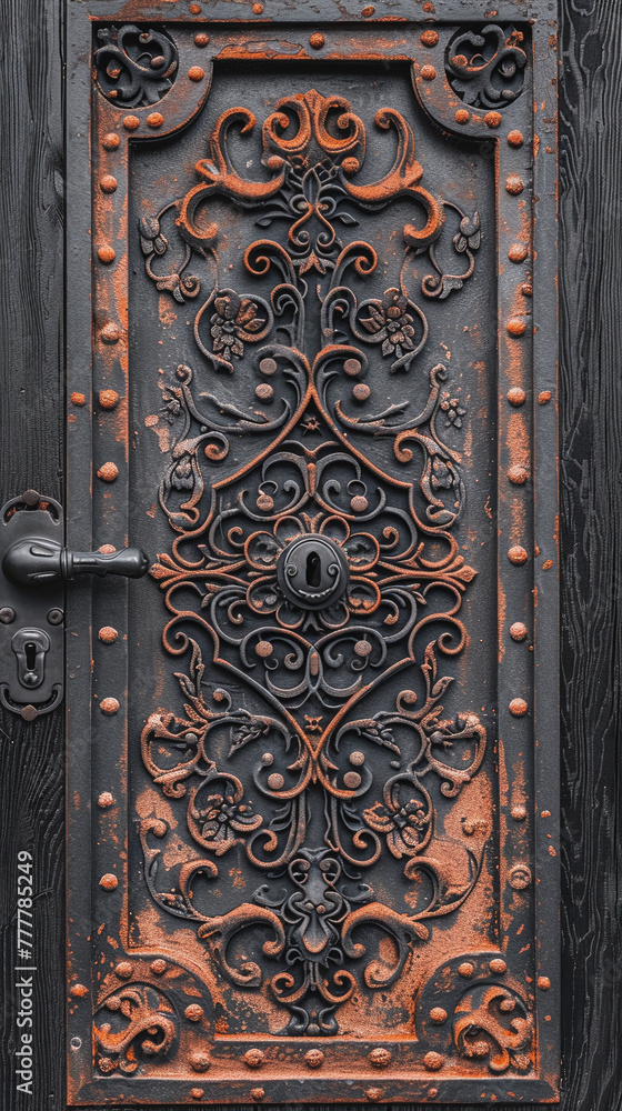antique iron door design with carved details antique iron door design with carved details