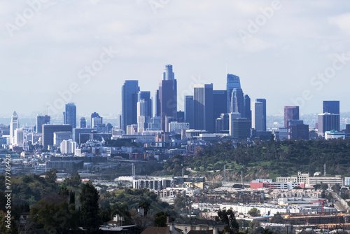 Downtown Los Angeles skyline with Lincoln Heights in foreground.