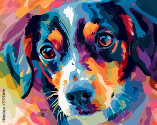 Pets reimagined as abstract artwork, a series by a talented illustrator, perfect for any room © Xyeppup