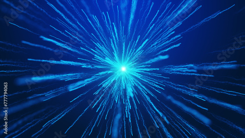 Explosion Particle Blue 4K Background