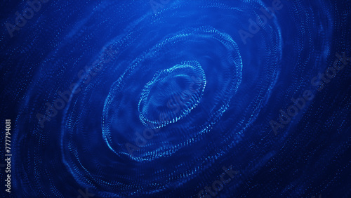 Abstract technology digital particles dots blue 4K background