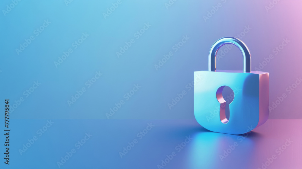 Digital protection concept with padlock Digital protection concept with padlock