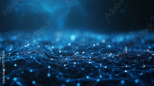 Abstract image representing cyber security with glowing connections on a dark background photo