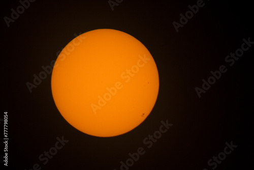 The Sun with Sunspots, Seen with a Solar Filter