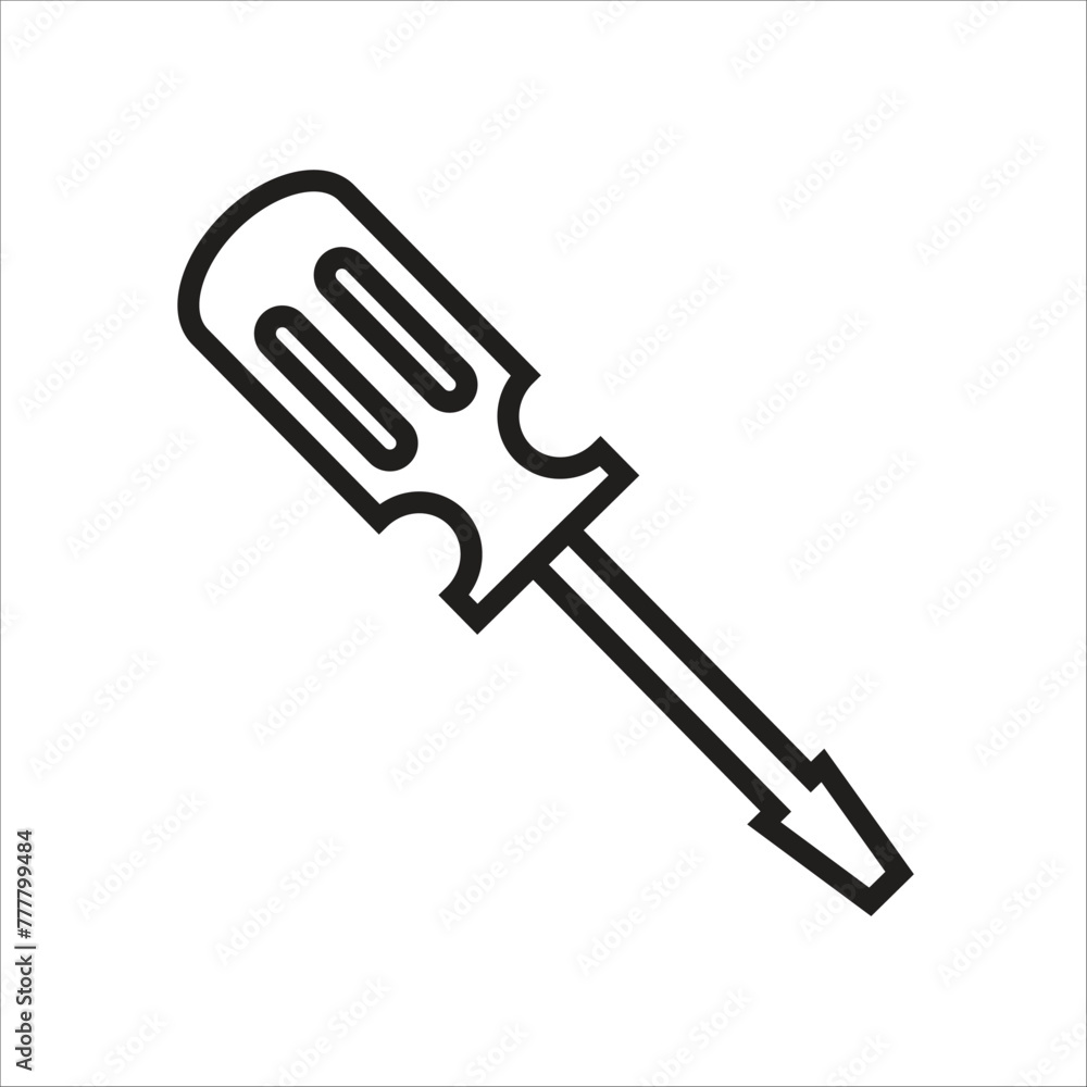 screwdriver vector icon line template screwdriver vector icon line template