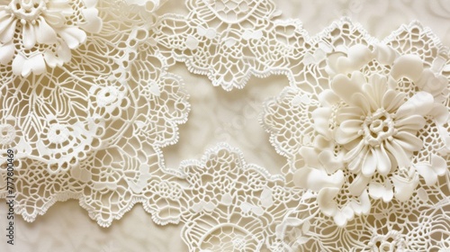 Soft cream lace texture with a floral touch, bringing a gentle elegance to any creative project.