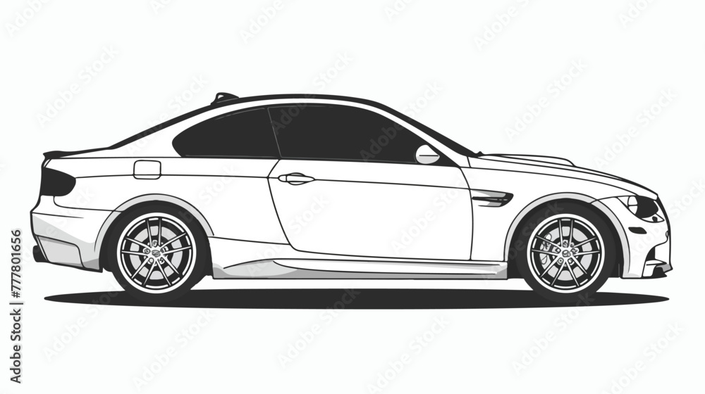 Car vector illustration outline isolated flat vector
