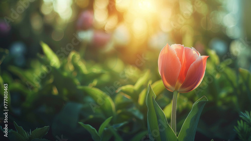 Radiant tulip at golden hour #777803463