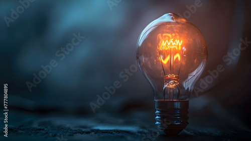 single glowing lightbulb amidst darkness, creative thinking concept