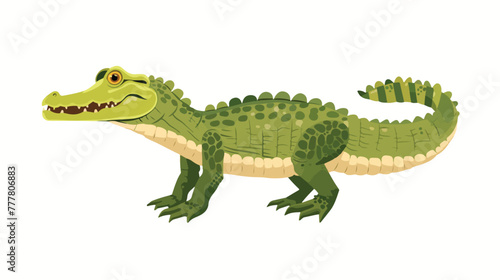 Cartoon cute crocodile standing on white background f © Ayyan