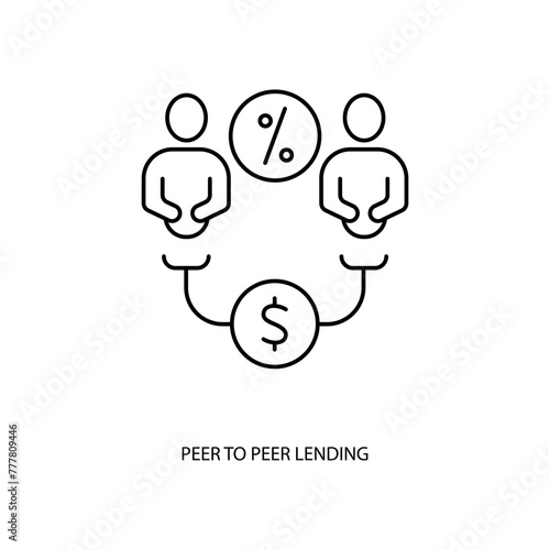 peer to peer lending concept line icon. Simple element illustration. peer to peer lending concept outline symbol design.