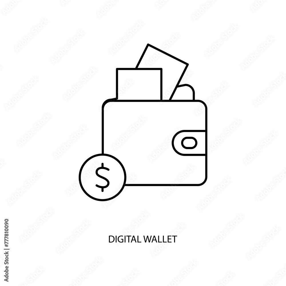 digital wallet concept line icon. Simple element illustration. digital wallet concept outline symbol design. digital wallet concept line icon. Simple element illustration. digital wallet concept outline symbol design.
