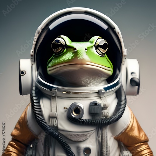 A frog wearing an astronaut suit and exploring space2 photo