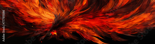 A fiery orange bird with flames coming out of its wings