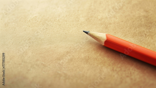 Pencil on old paper background with copy space for your text.