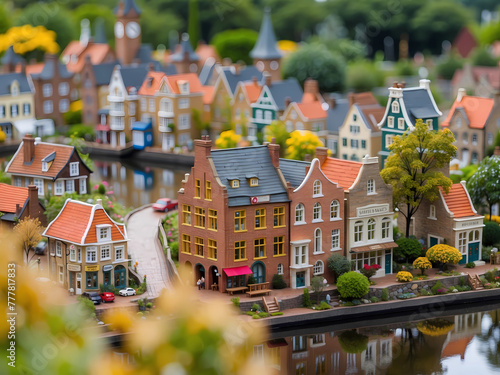 miniature Netherlands town with canals