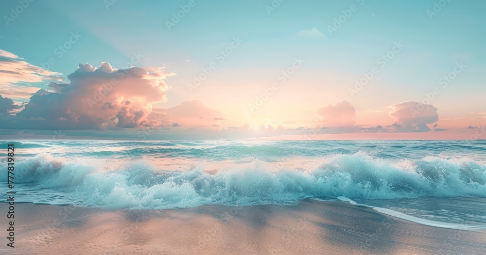 Abstract Beachscape, Extra Wide Seascape Background