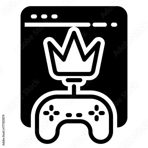 Gamification icon, glyph icon style