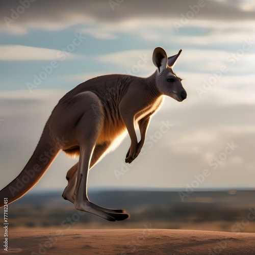 A kangaroo wearing a superhero cape and flying through the sky4