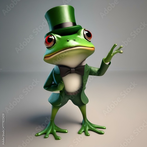 A frog wearing a top hat and dancing a jig for St Patrick's Day3