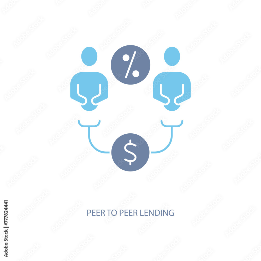 peer to peer lending concept line icon. Simple element illustration. peer to peer lending concept outline symbol design. peer to peer lending concept line icon. Simple element illustration. peer to peer lending concept outline symbol design.