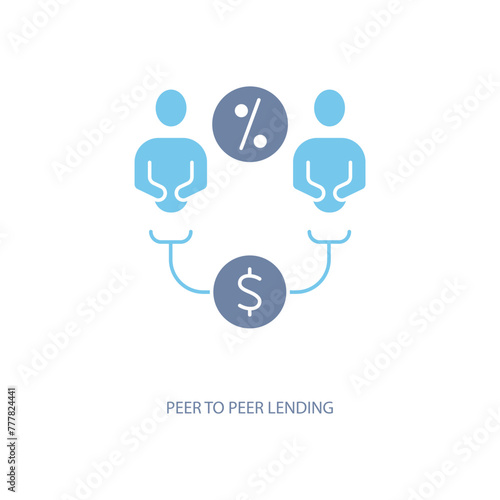 peer to peer lending concept line icon. Simple element illustration. peer to peer lending concept outline symbol design.