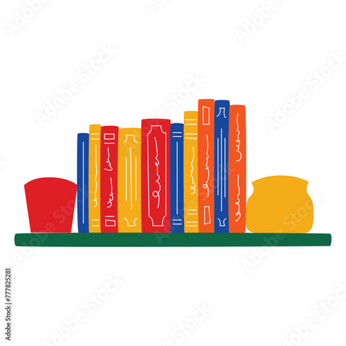 bookshelf design with various shapes and colorful