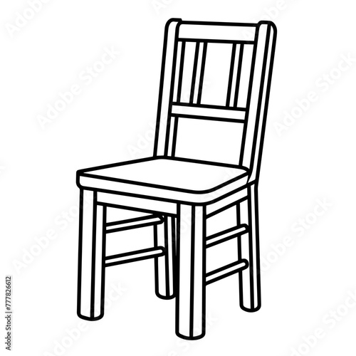 Sleek outline icon of a chair in vector  versatile for furniture designs.
