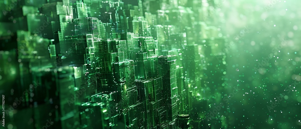 Emerald matrix, digital glitch, cyber texture Emerald matrix, digital glitch, cyber texture